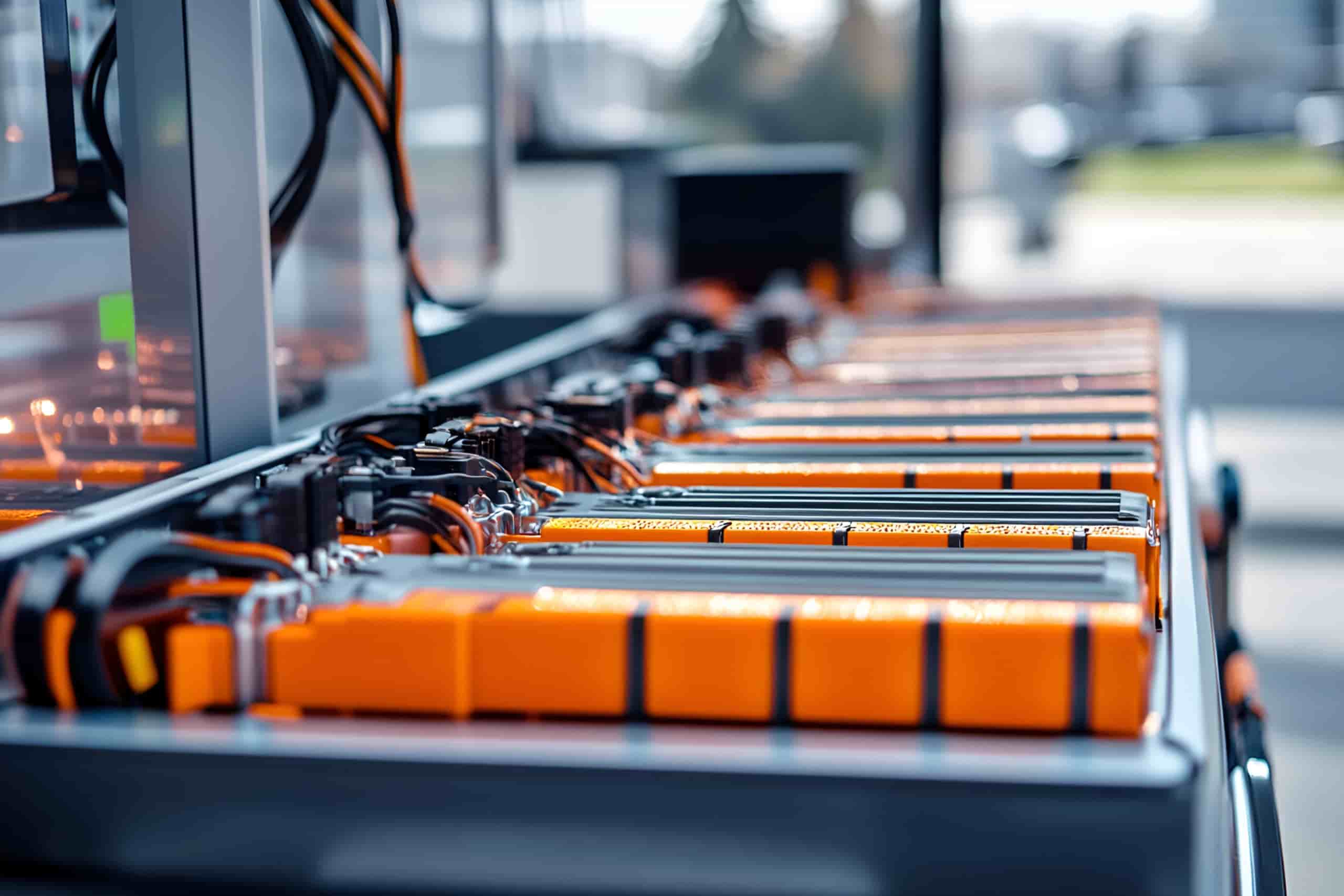 The batteries in the workshop scaled