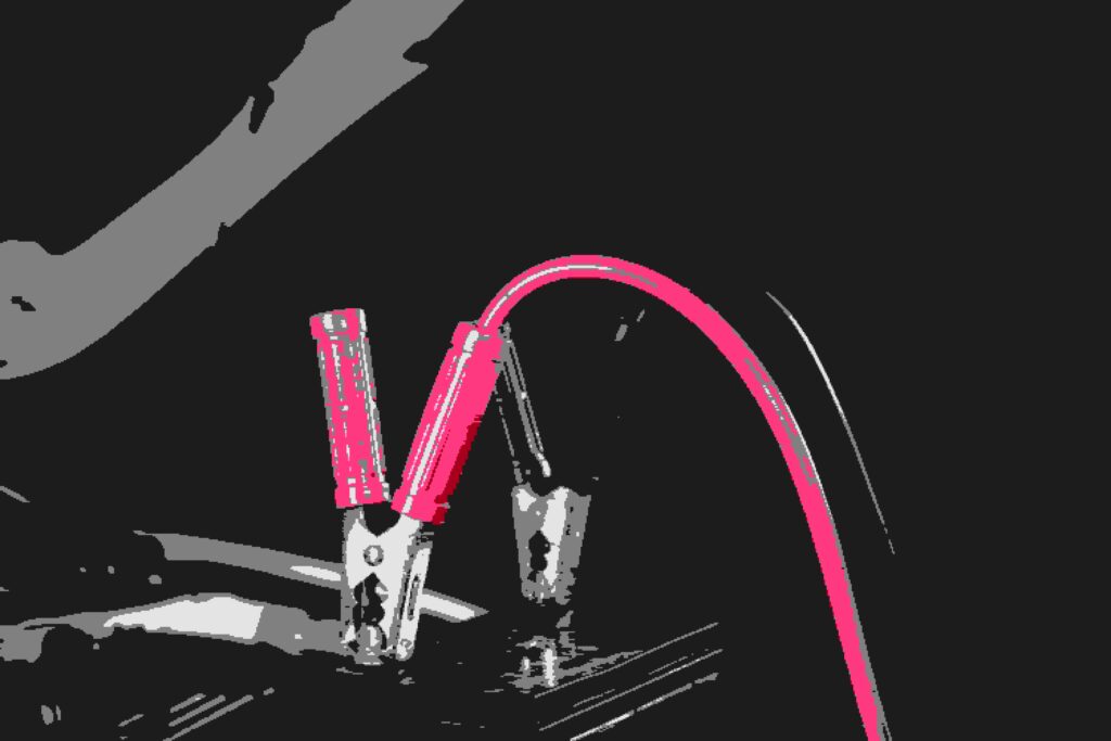 Charger cable clamping to the car battery,accumulator charging